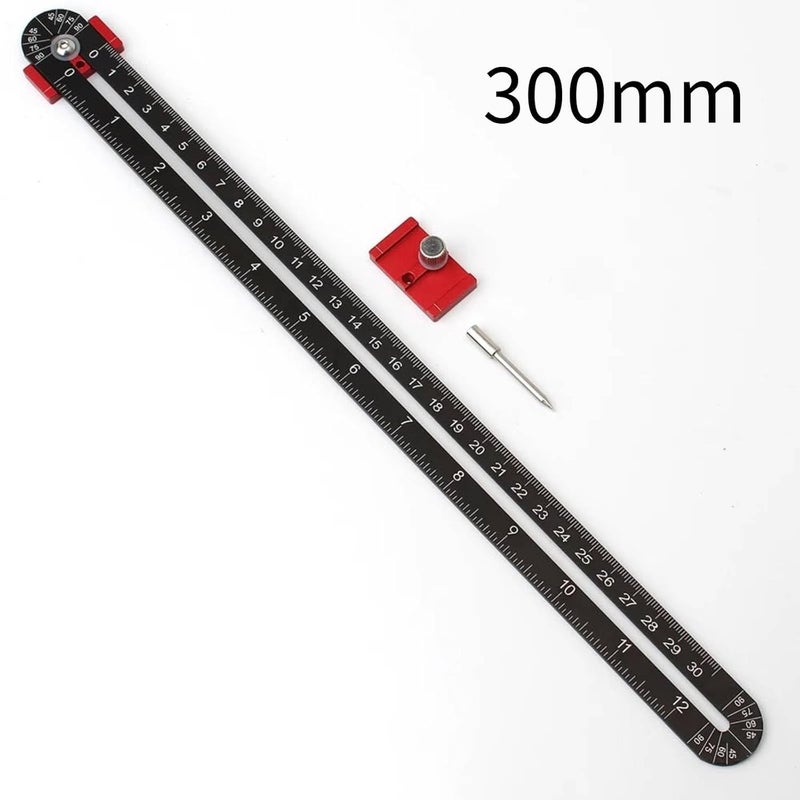 JCFANTS 300mm Woodworking Compass Tool, Large Compass Woodworking Scribing Circle, Carpenter Compass Ruler Marking Gauge Circle Marking Tool for Engineer Carpenter (Black) - Image 2